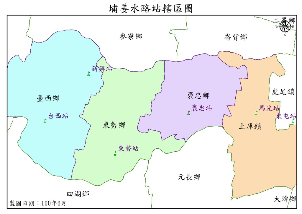 埔姜站灌溉分佈圖