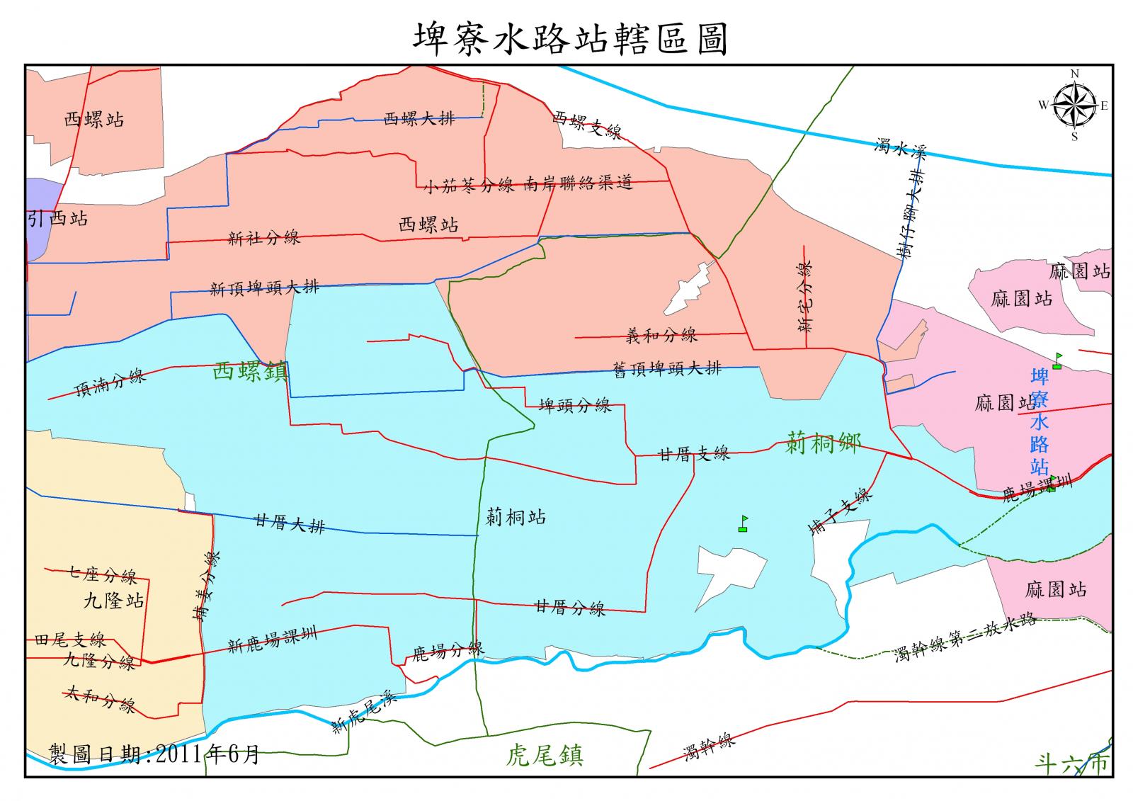 埤寮站灌溉分佈圖