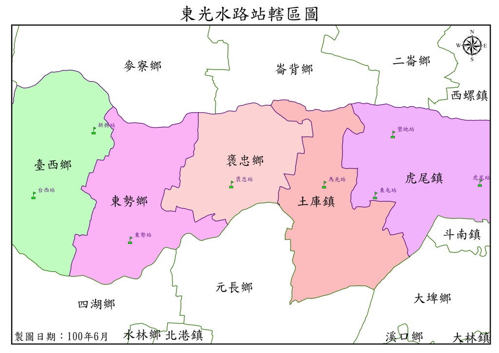 東光站灌溉分佈圖